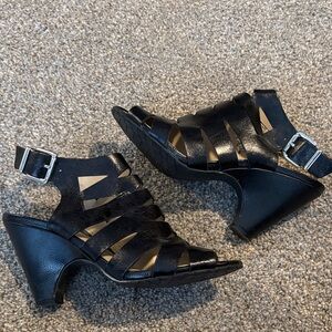 INC International Concepts Black Strappy Heels
